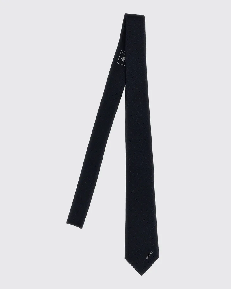 Gucci Seidenkrawatte mit grafischem Horsebit-Druck Blau