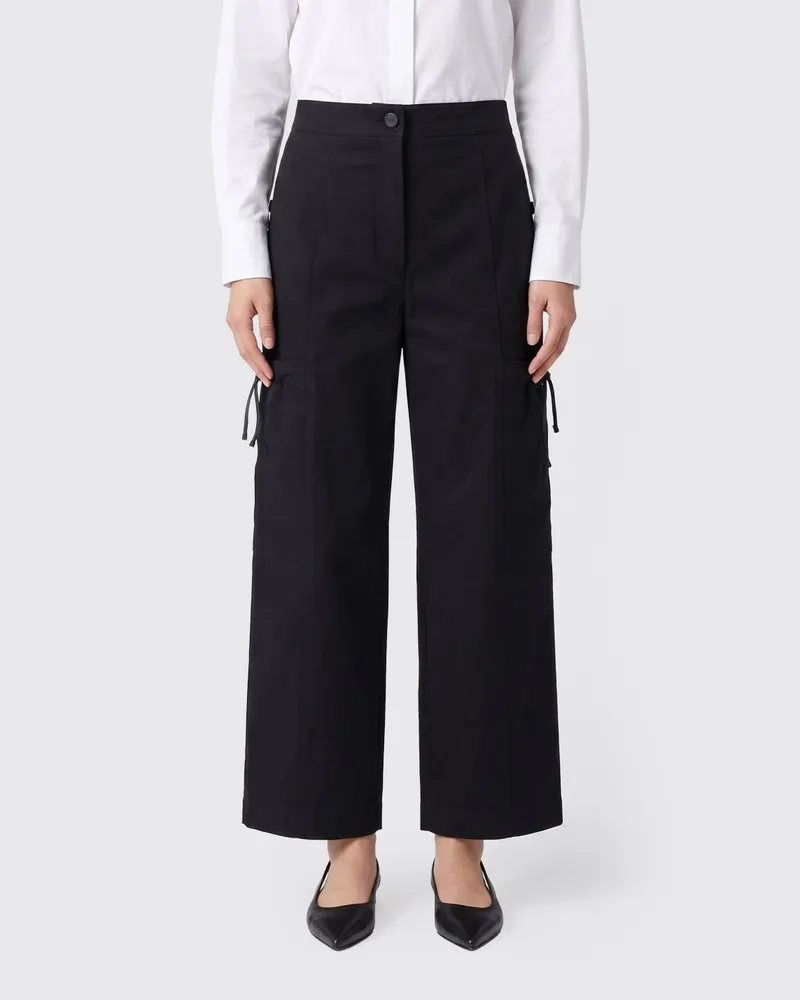 Max Mara Cargo-Hose aus Stretch-Baumwolle Schwarz