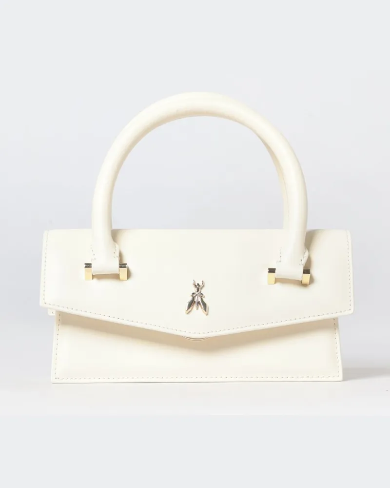 Patrizia Pepe Fly Bamby Mini-Handtasche aus Kalbsleder mit Schulterriemen Weiß