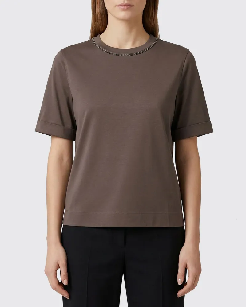 Brunello Cucinelli T-shirt damen Braun