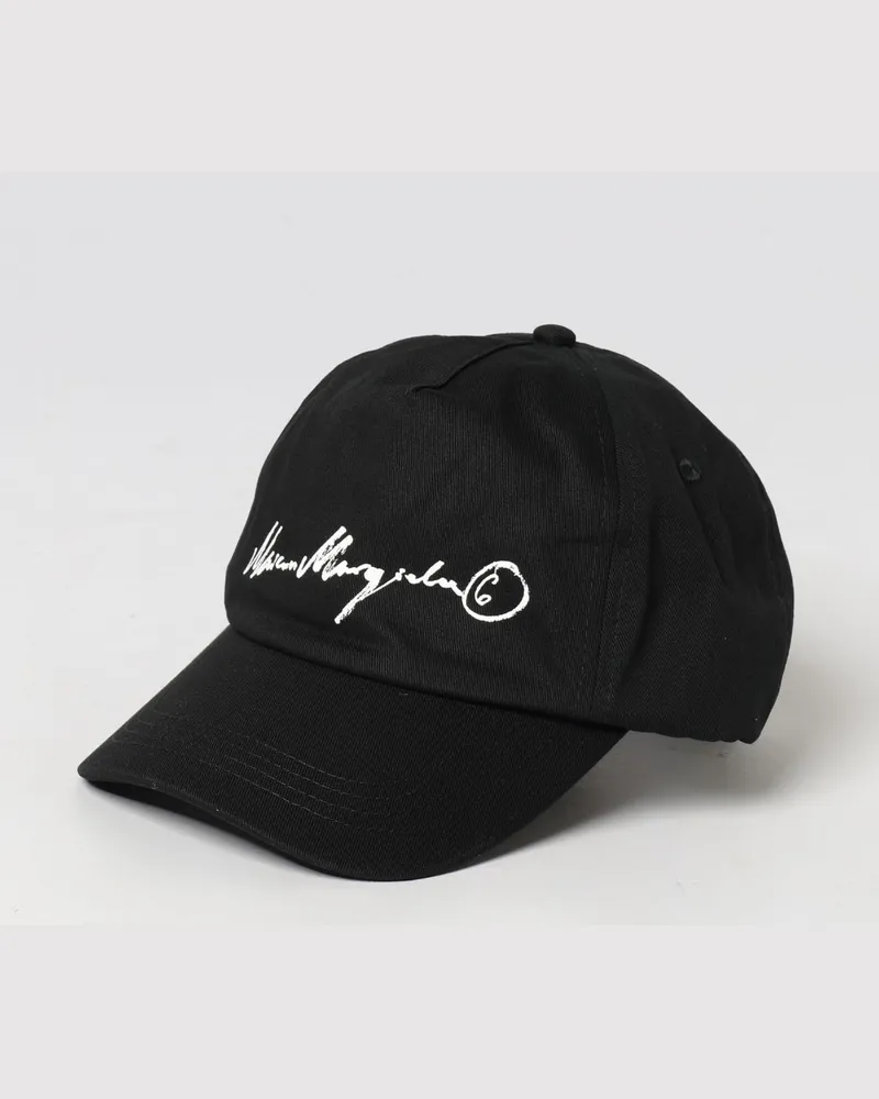 Maison Margiela Baseballkappe aus Baumwolle mit Logo Schwarz