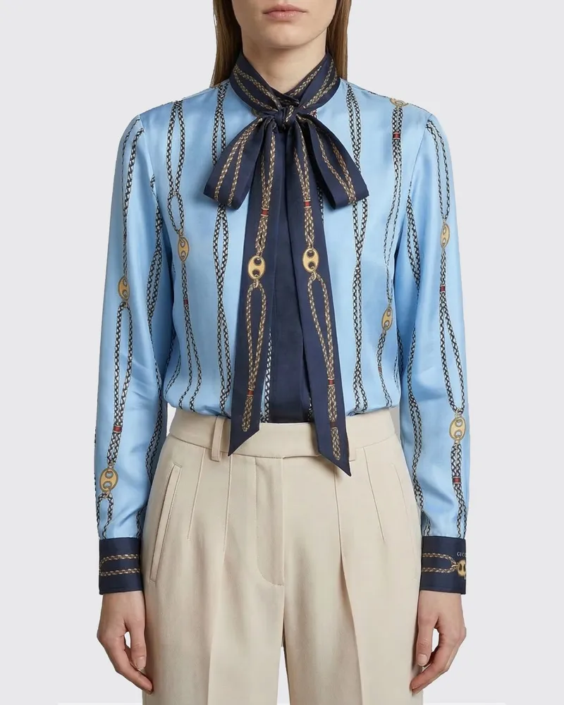 Gucci Hemdbluse damen Hellblau