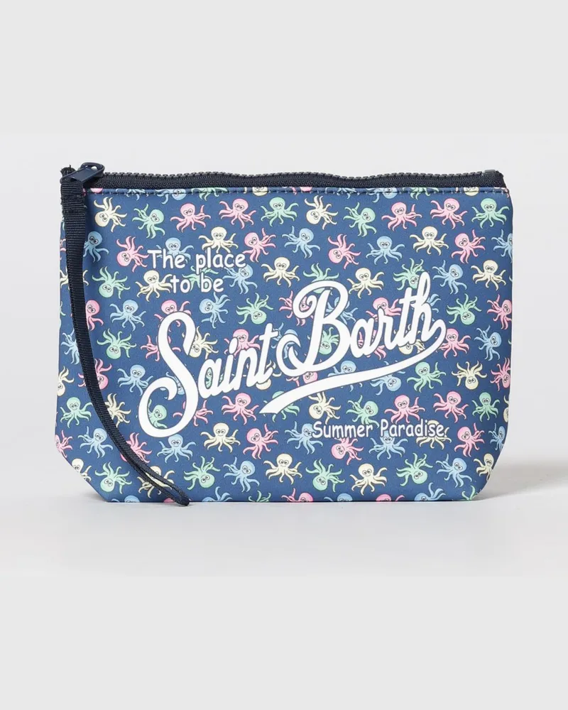 MC2 Saint Barth Aline Pochette aus gestreiftem Polyester Blau