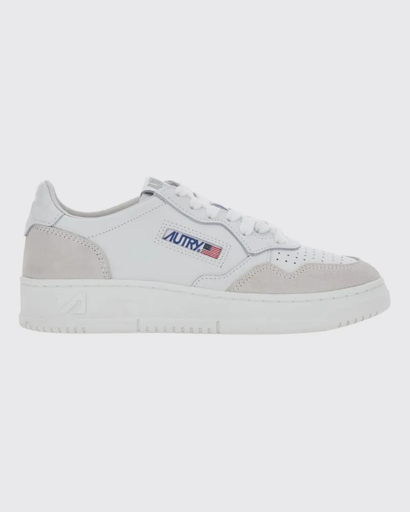 AUTRY Medalist Low Sneaker aus glattem Kalbsleder mit Kontrastdetails Natural
