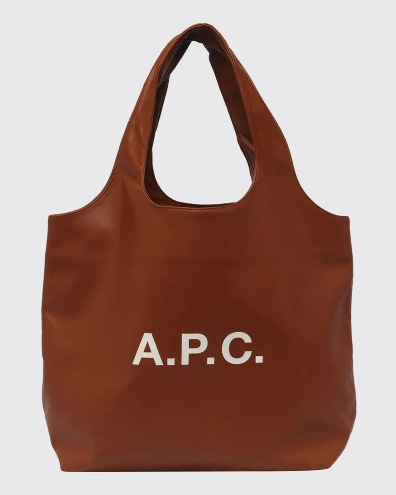A.P.C. Große Ninon Schultertasche aus recyceltem Kunstleder mit Logo-Print Leder