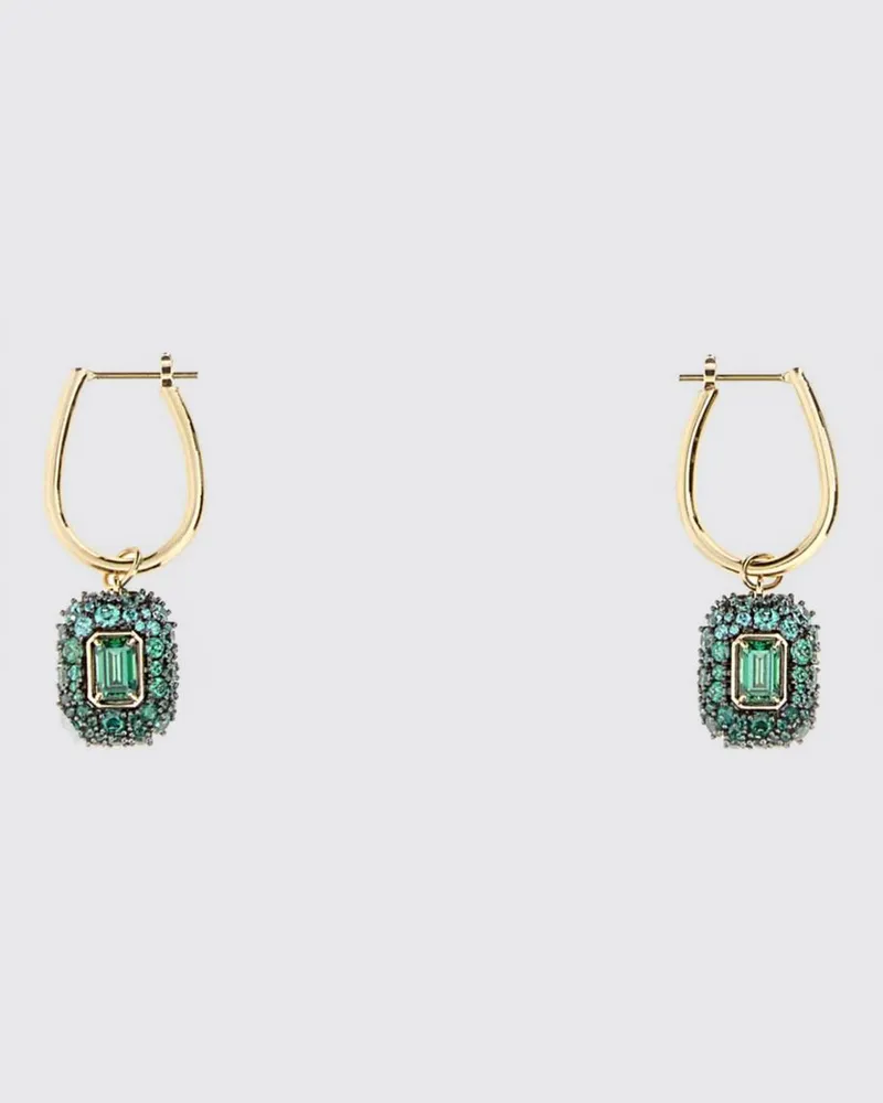 Swarovski Sublima Vergoldete Kristall-Hängeohrringe mit Schnappverschluss Durchsichtig