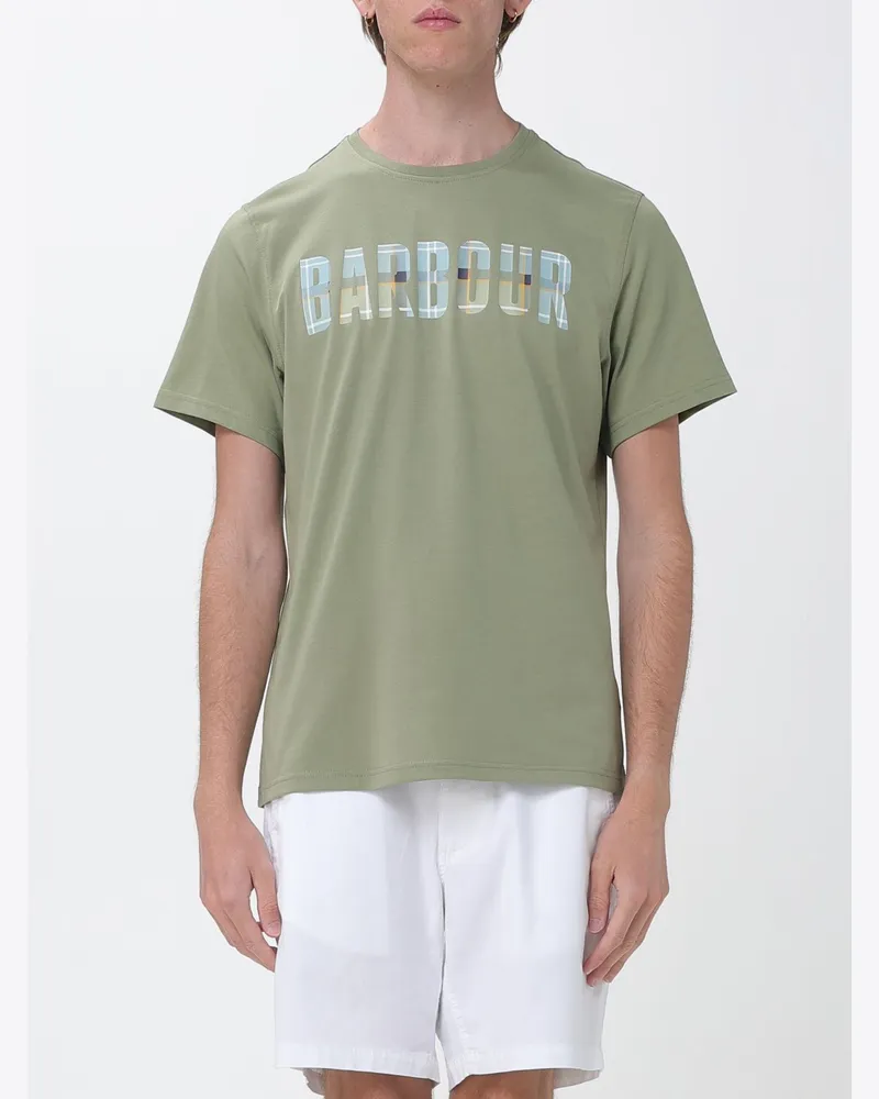 Barbour Baumwoll-T-Shirt mit Logo Grün