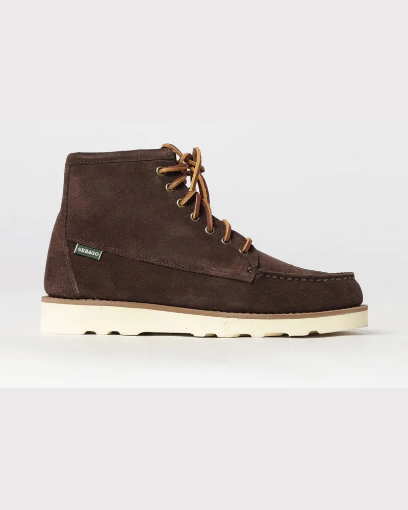 Sebago Schnürstiefeletten aus Wildleder mit Mokassin-Naht Braun