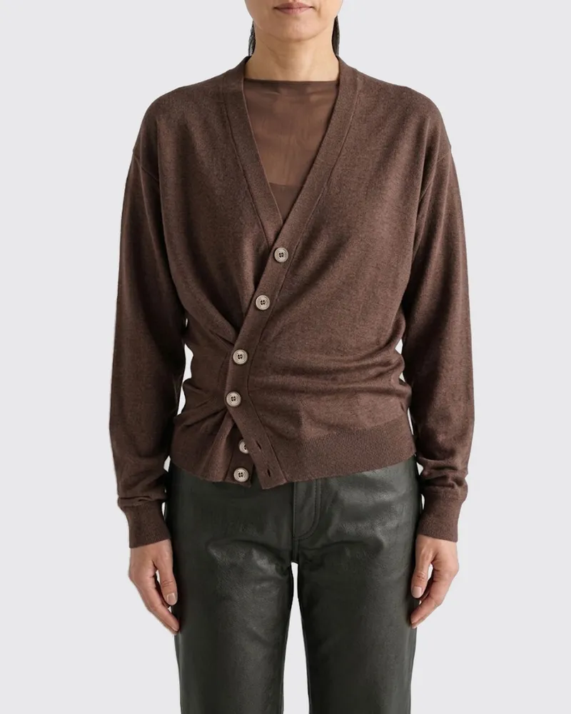 Christophe Lemaire Locker geschnittener Cardigan von aus Wollmischung mit V-Ausschnitt und Knöpfen Braun