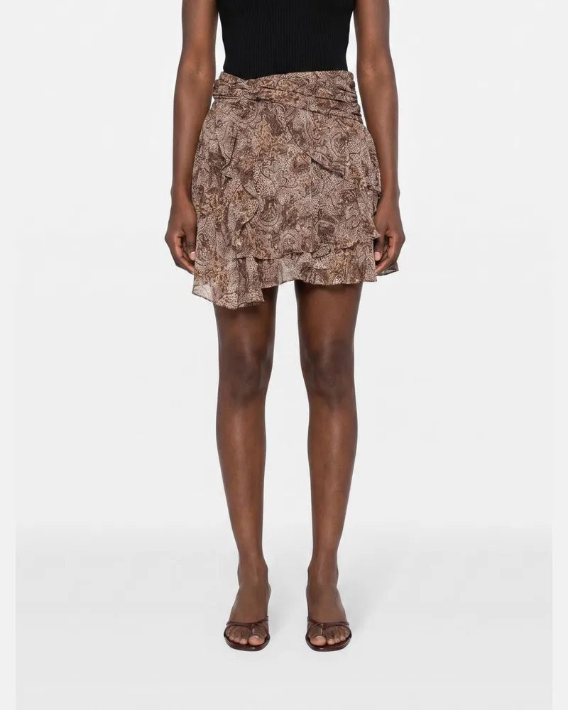 Isabel Marant Camia Rock aus bedruckter Baumwolle Ocker