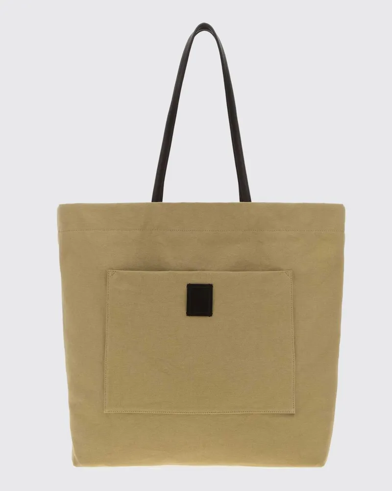The Row Große Tori Tote-Bag aus Baumwoll-Canvas mit doppelten Ledergriffen Beige