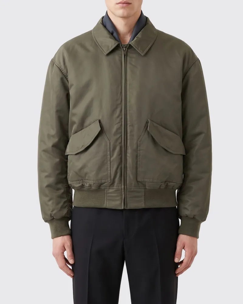 Maison Margiela Relaxed-Fit-Bomberjacke von aus Nylon mit White Stitch-Logo Grau