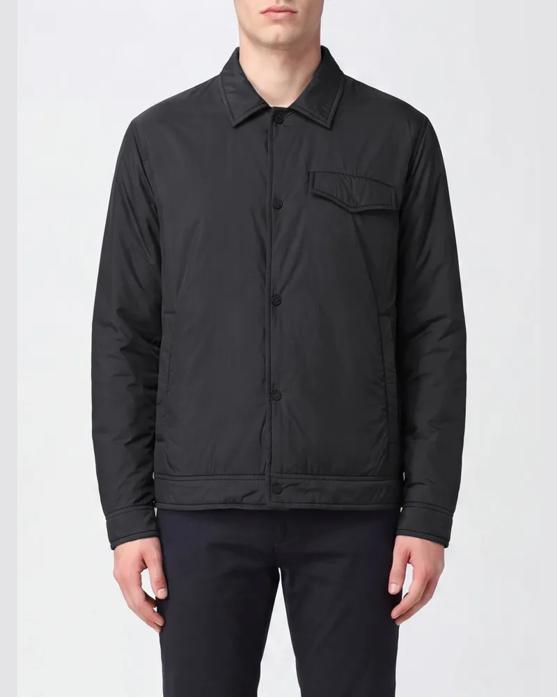 Herno Gepolsterte Hemdjacke aus technischem Gewebe mit Pattentaschen Blau