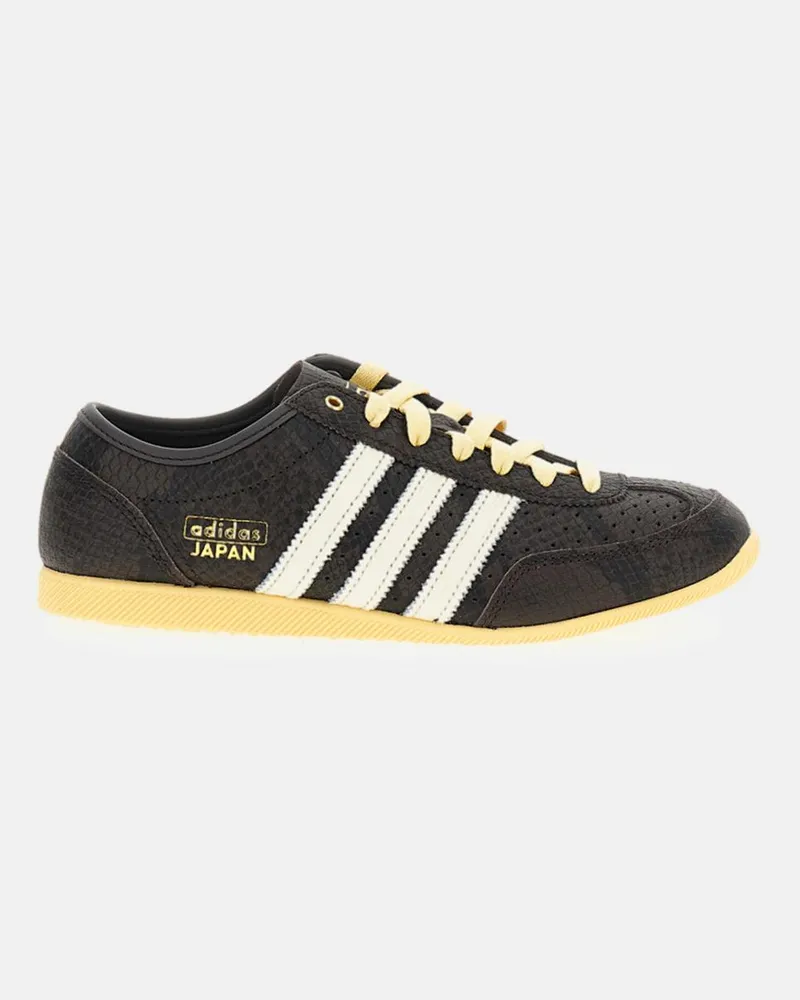 adidas Japan Sneakers aus Leder mit Python-Print und 3-Streifen-Detail Schwarz