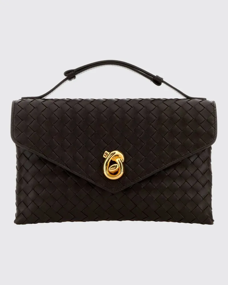 Bottega Veneta Kleine Knot Lock Henkeltasche aus Intrecciato-Leder von Braun