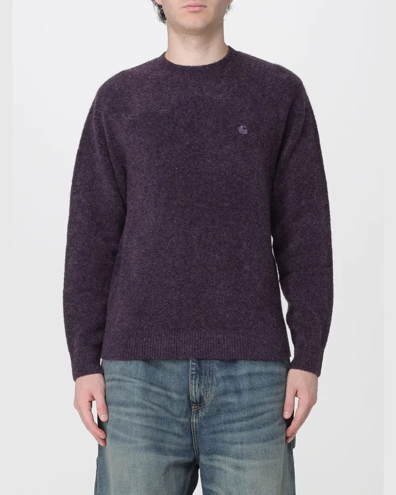 Carhartt WIP Curtis Rundhalspullover aus Acrylmischung mit gesticktem Logo Violett