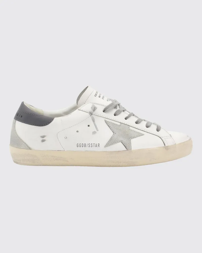 Golden Goose Super-Star Sneakers aus Kalbsleder mit Used-Effekt Weiß