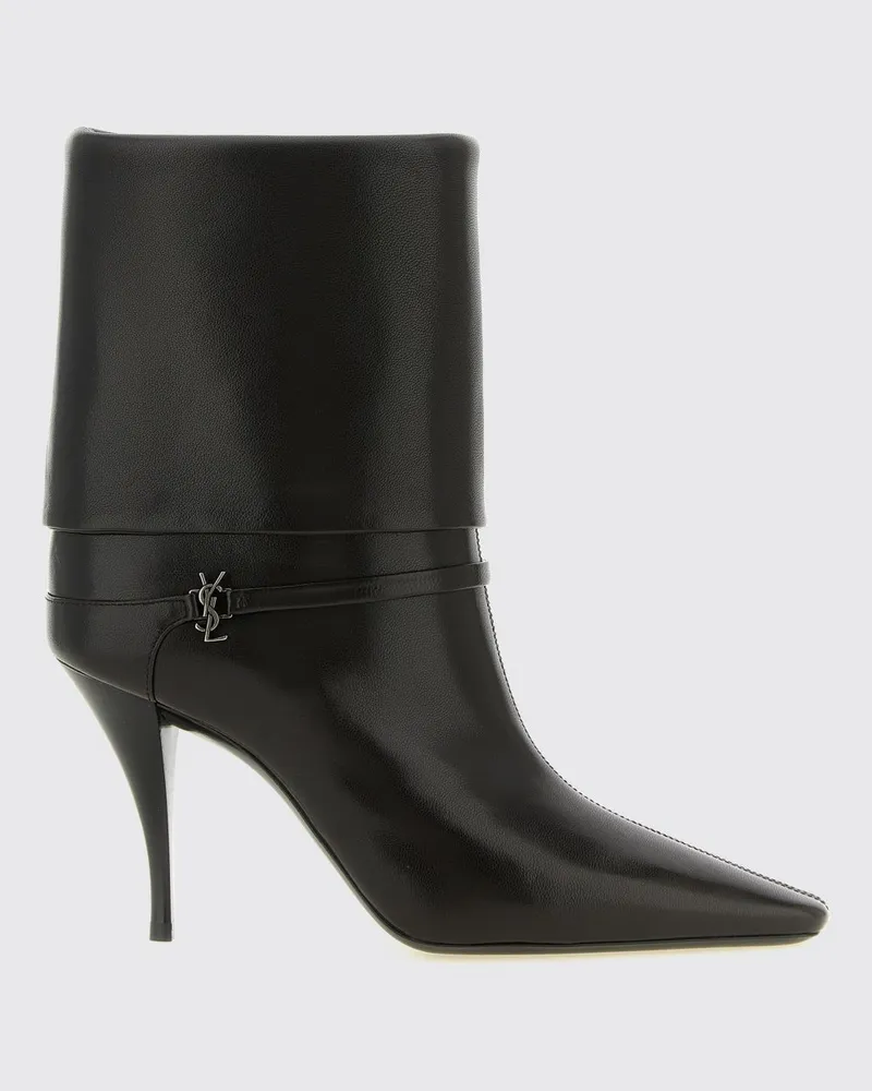 Saint Laurent Niki Stiletto-Stiefeletten aus Lammleder Braun