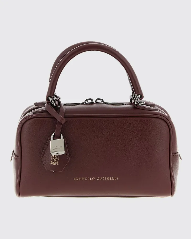 Brunello Cucinelli Schultertasche damen Burgunderrot