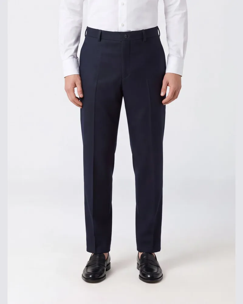 Eleventy Slim-Fit Chinohose aus Wolle und Kaschmir Blau