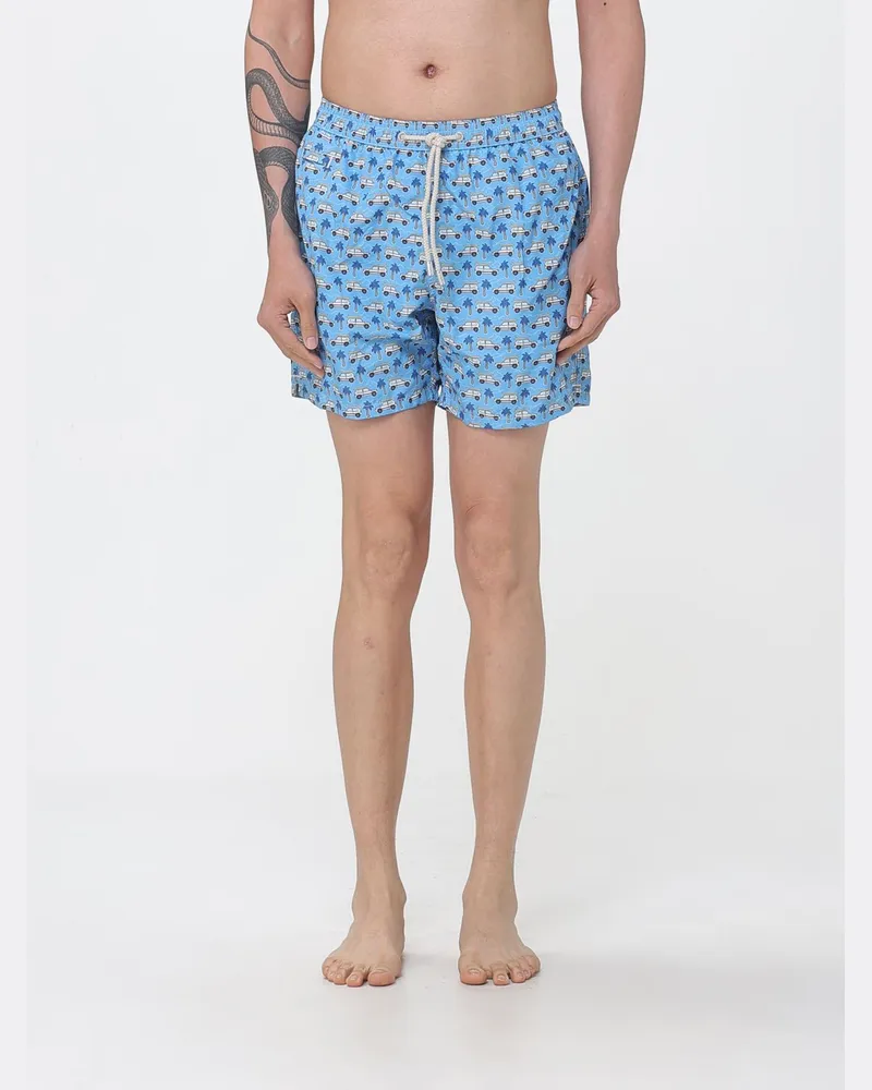 MC2 Saint Barth Bedruckte Boxer-Badehose Hellblau