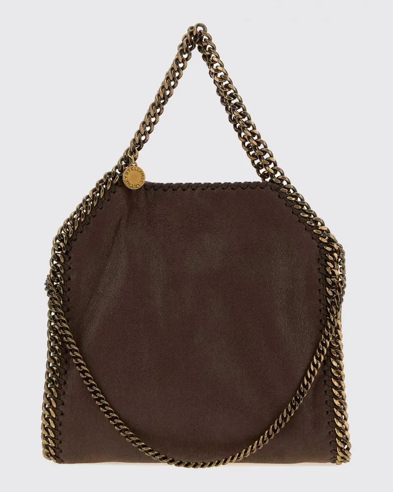 Stella McCartney Falabella Mini-Tasche aus Eco Alter Mat mit Kettenbesatz Braun