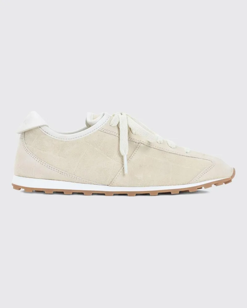 Jacquemus Les Tennis Sneakers mit Kroko-Effekt aus Leder und Veloursleder Ivory