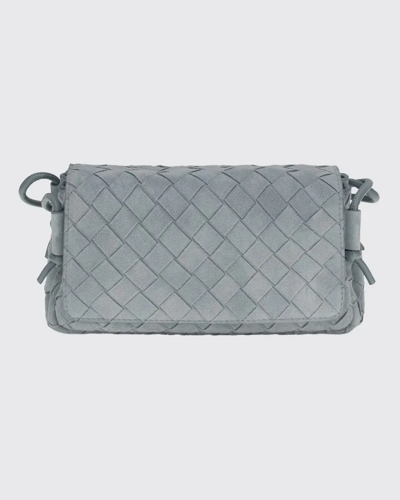 Bottega Veneta Notturno Schultertasche aus Velourskalbsleder mit Intrecciato-Motiv Gold