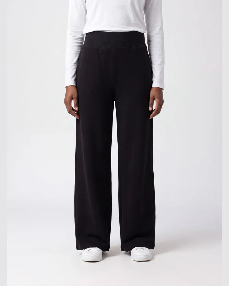 Repetto Jogginghose mit weitem Bein aus Baumwollmischung mit hohem Gummibund Schwarz
