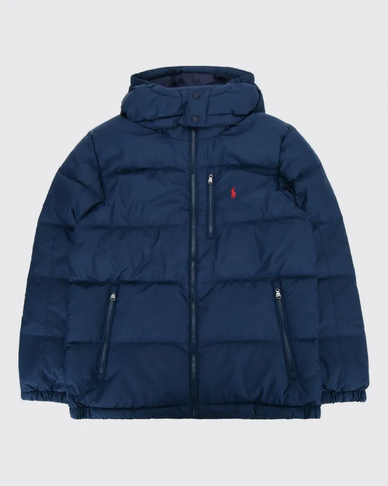 Ralph Lauren Gesteppte Kapuzen-Daunenjacke für Jungen mit Pony-Logo Navy