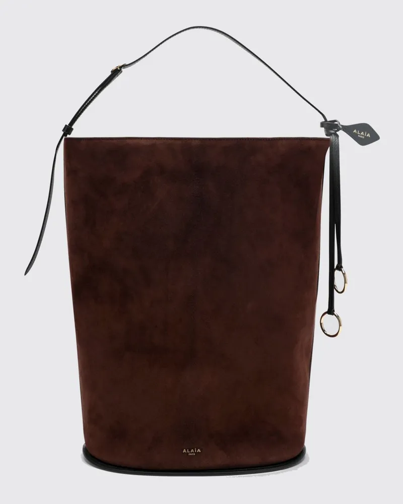 Alaïa Hip Beuteltasche aus Wildleder mit Anhänger Dark