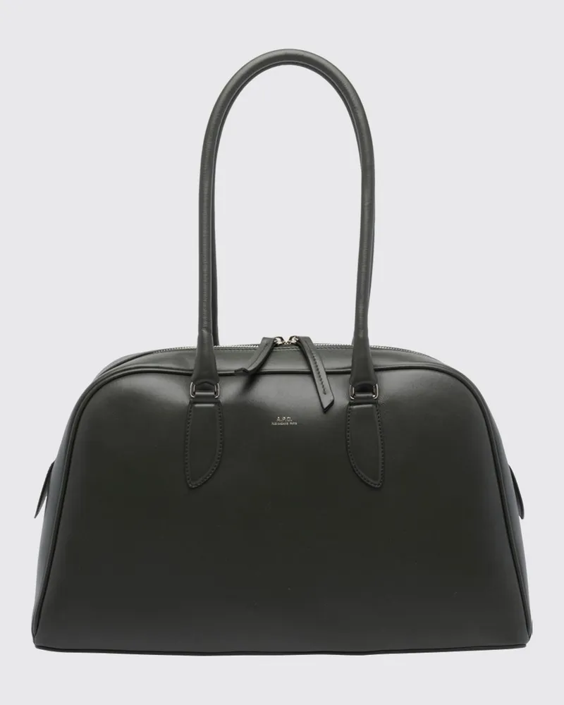 A.P.C. Hobo-Tasche Paloma aus glattem Rindsleder mit gedrucktem Logo Grün
