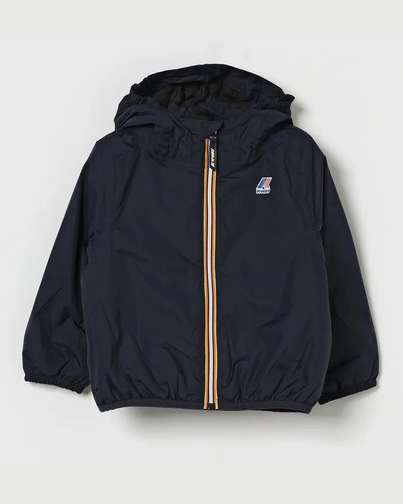 K-Way Kapuzenjacke Le Vrai 4.0 Claudine für Jungen mit Shearling-Futter Blau