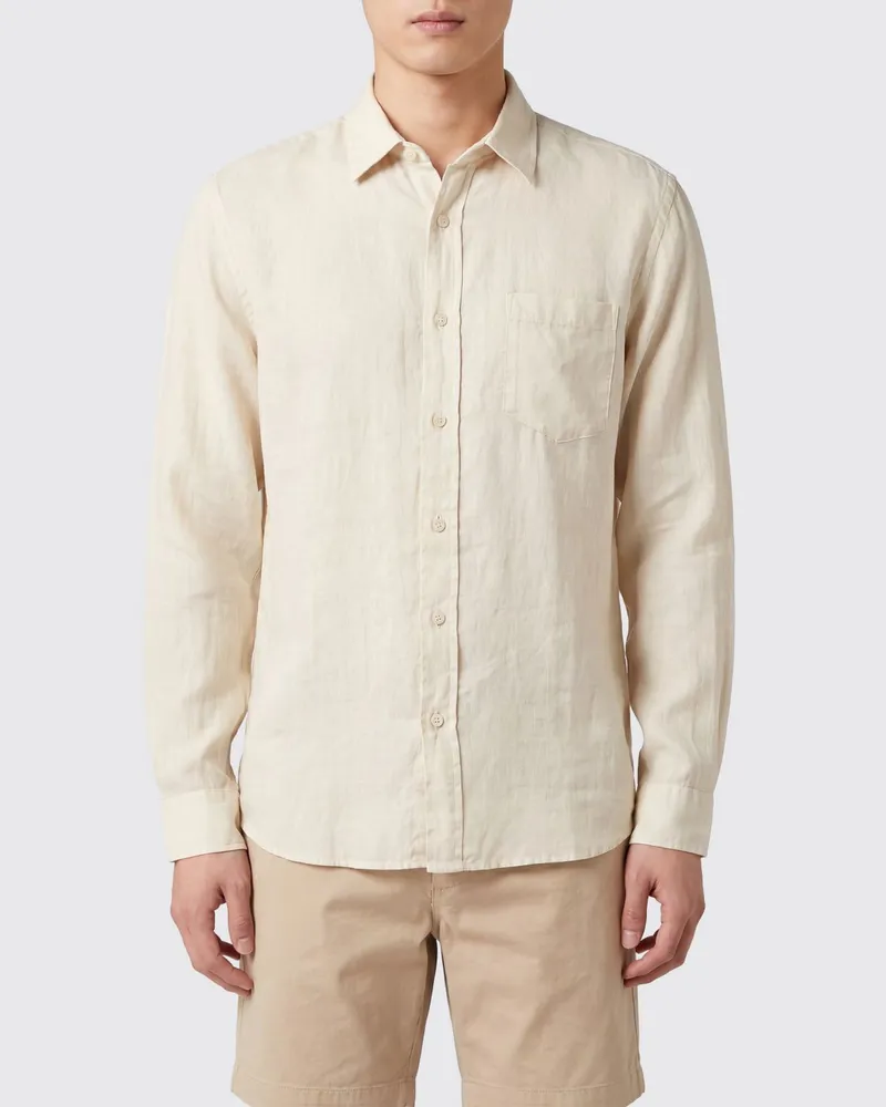 120% Lino T-shirt herren Cream