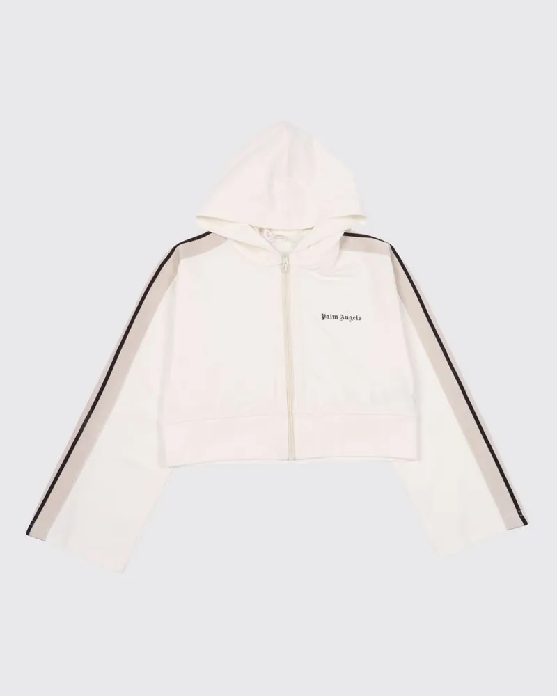 Palm Angels Sweatshirt aus Viskosemischung mit Logo Weiß