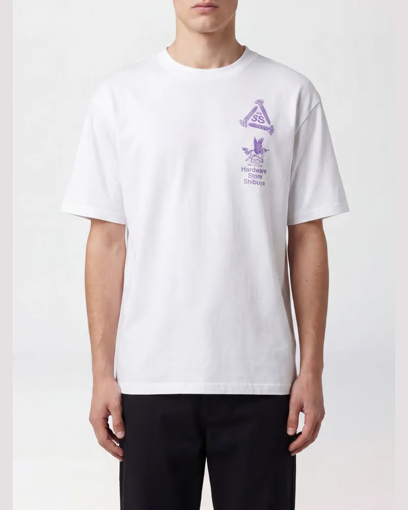 Edwin Jeans Bedrucktes Baumwoll-T-Shirt Weiß