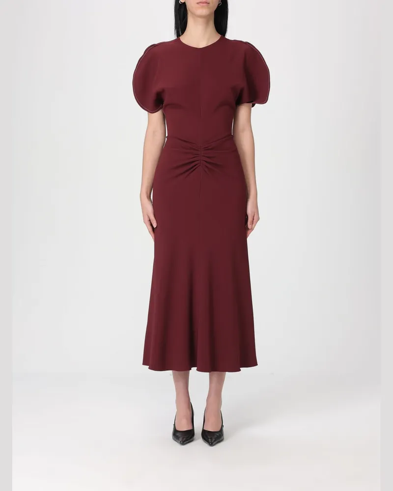 Victoria Beckham Midi-Kleid aus Crêpe Rot