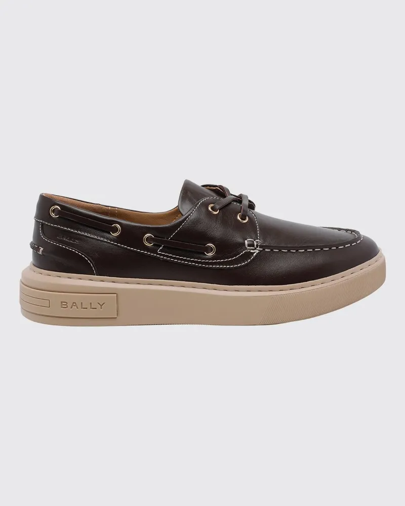 Bally Bootsschuhe aus glattem Kalbsleder mit geprägtem Logo Braun