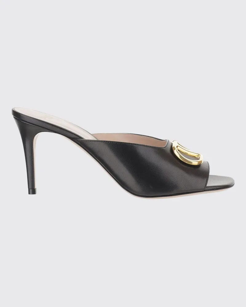 Valentino Garavani VLogo Signature Leder Pantoletten Schwarz
