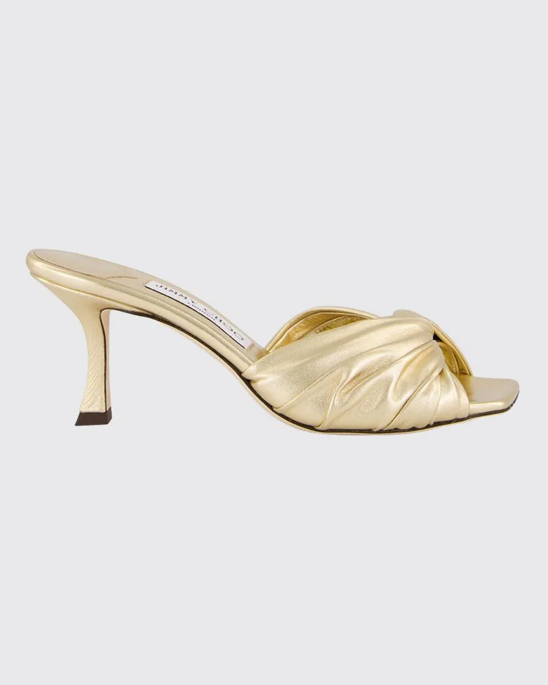 Jimmy Choo Skye Mules aus laminiertem Nappaleder Gold