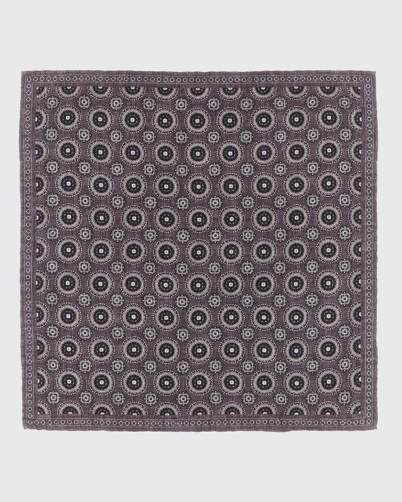 Brunello Cucinelli Einstecktuch aus reiner Seide mit abstraktem Druck Pink