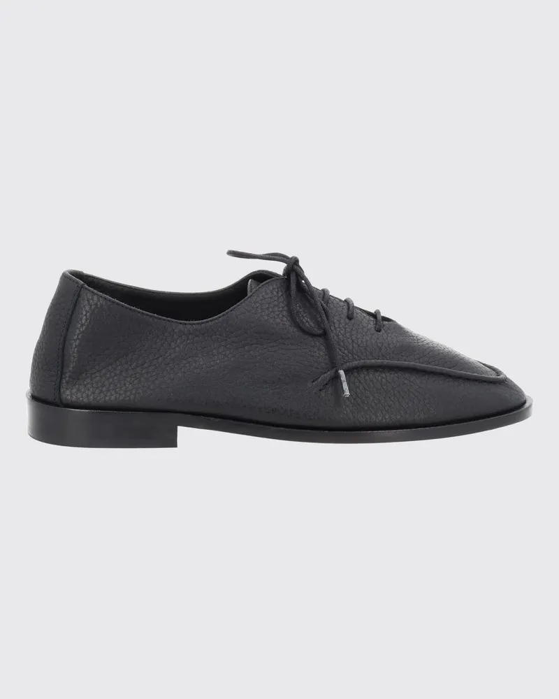 HEREU Juliol Moc-Toe-Derby-Schuhe aus genarbtem Leder Schwarz