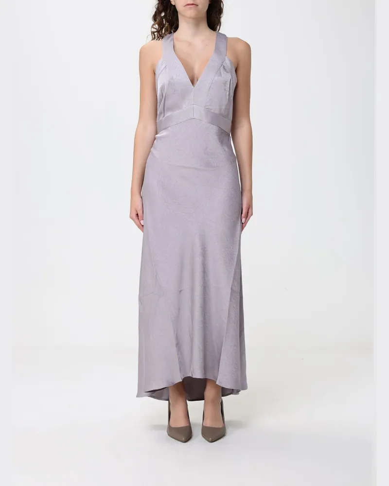 HUGO BOSS Langes Crêpe-Kleid Lila