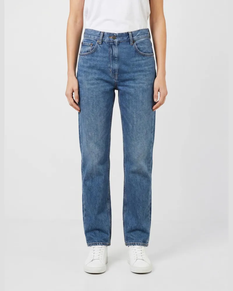 The Row Fima Jeans mit hohem Bund und geradem Bein aus Baumwolldenim Blau
