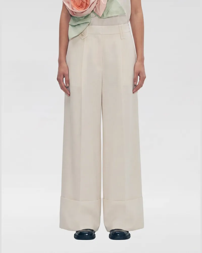 Simone Rocha Palazzo-Hose aus Schurwollmischung Weiß