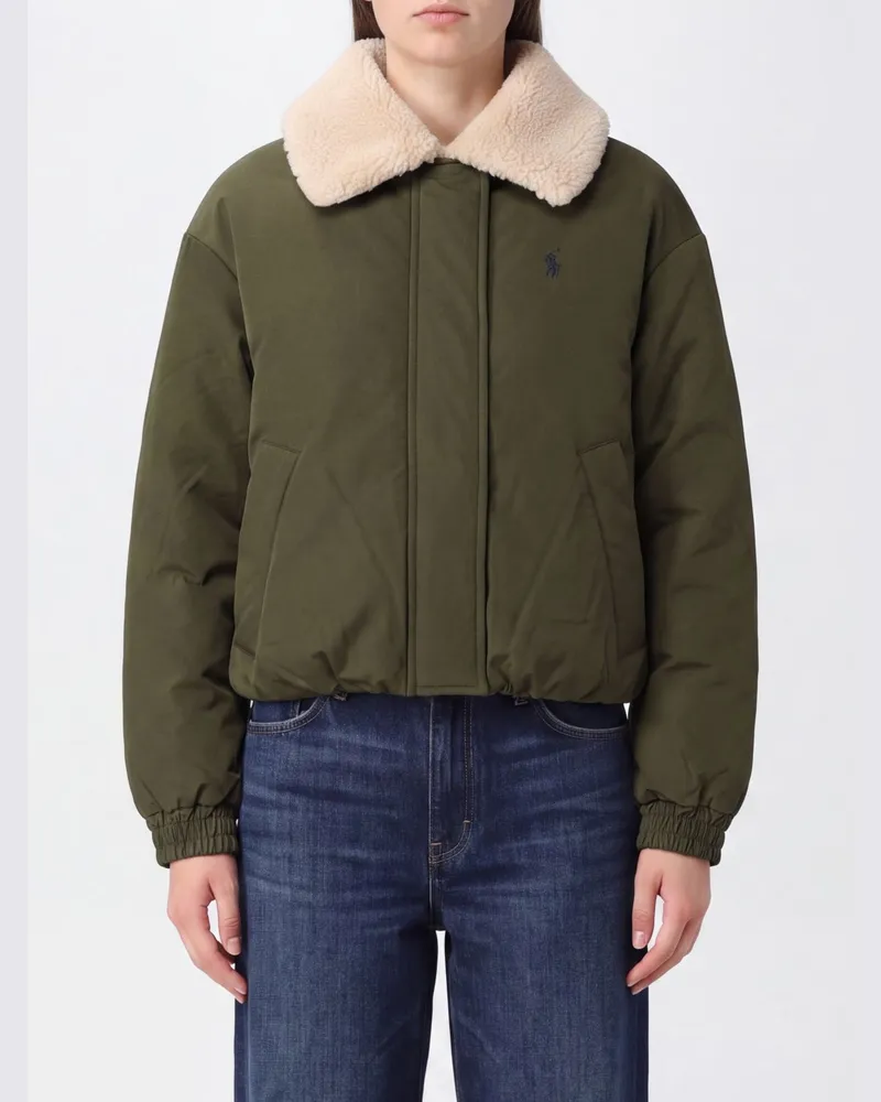 Ralph Lauren Kurze Pufferjacke aus recyceltem Stoff mit Pony-Logo Grün