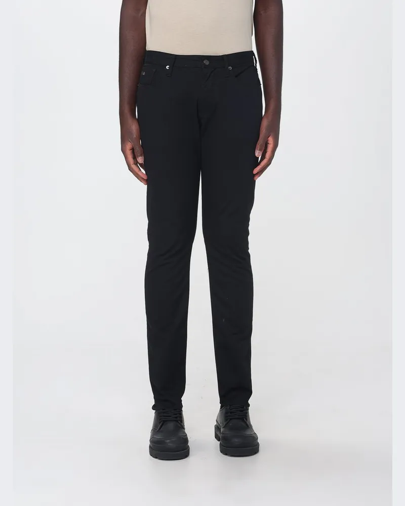 Emporio Armani J06 Hose aus Stretch-Baumwollgabardine Schwarz