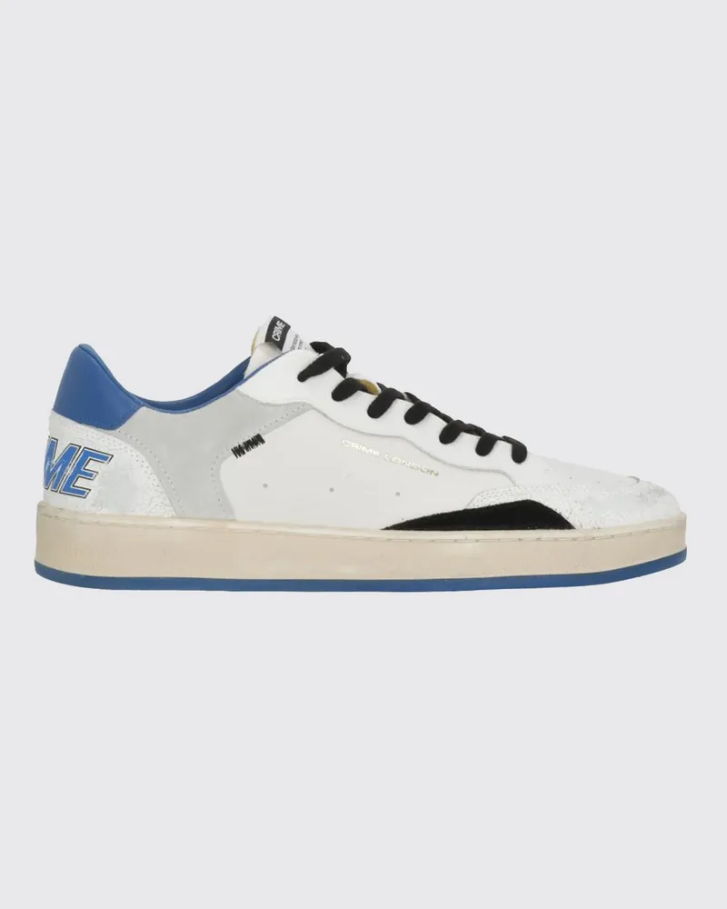 Crime Low-Top-Sneakers aus Crackle-Leder und Wildleder in Used-Optik Blau