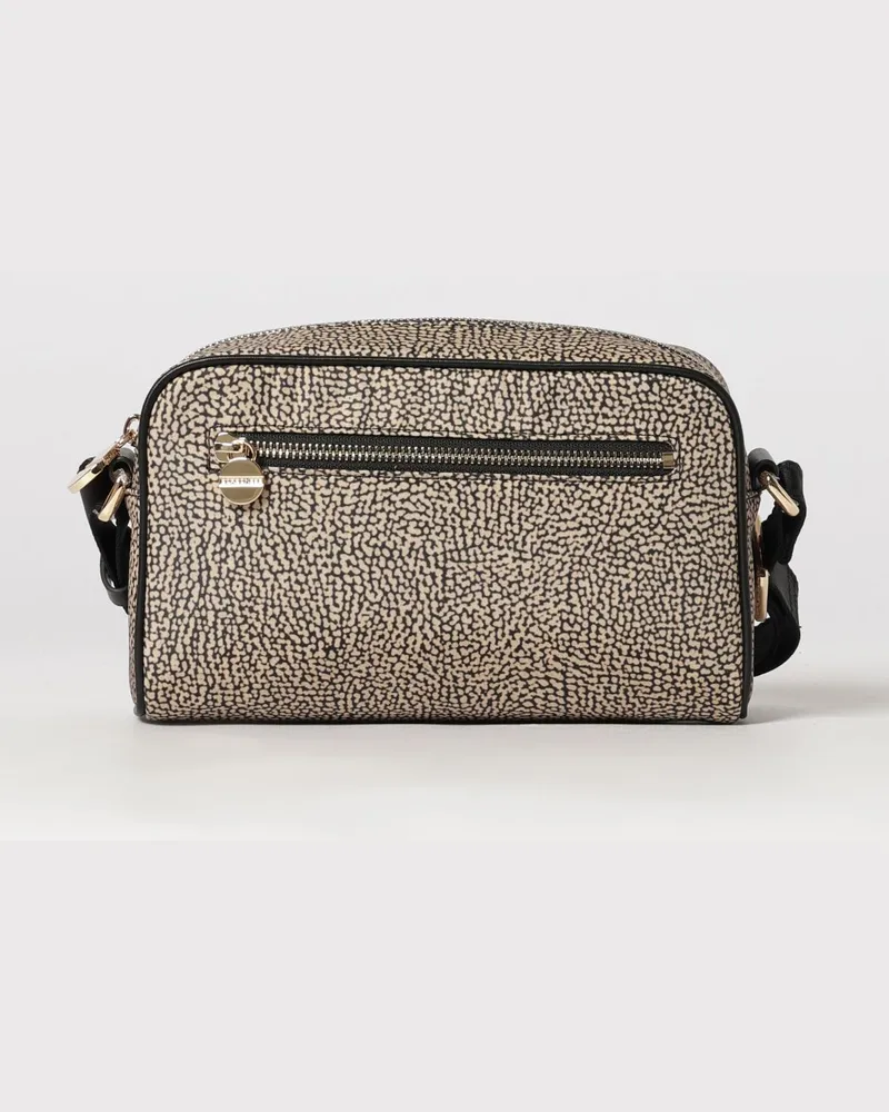 Borbonese Eco Line Tasche aus recyceltem Stoff mit OP-Print Natural