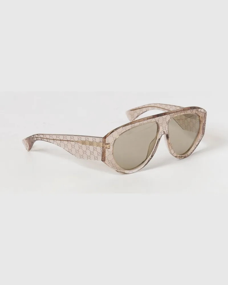 Gucci Sonnenbrille aus Schildpatt-Acetat mit geprägtem GG Monogramm Braun